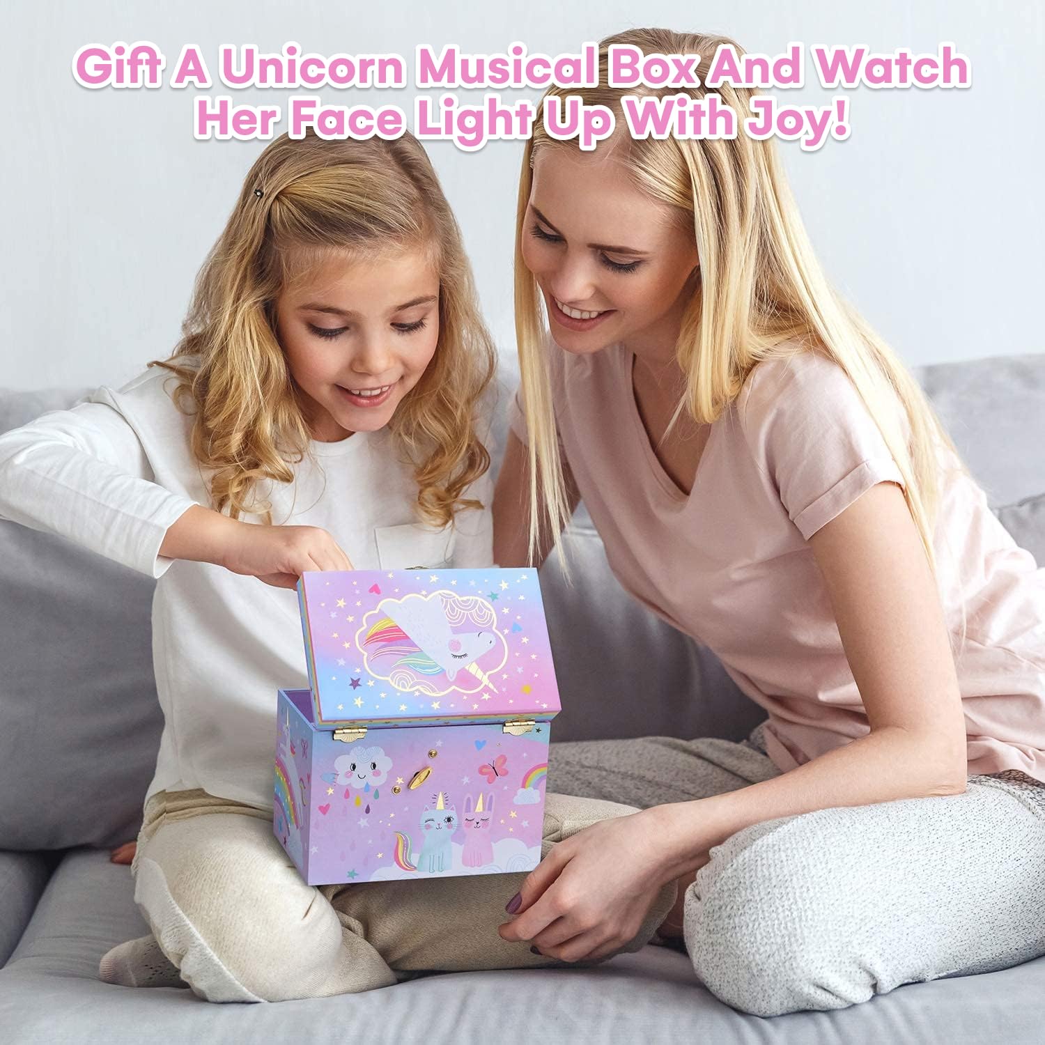 Children Ballerina And Rainbow Musical Jewelry Box with 2 Pullout Drawers Swan Lake Tune