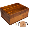 Wooden Storage Box with Hinged Lid And Locking Key Large Premium Acacia Keepsake Chest Wooden Box