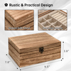 Double Layer Jewelry Organizer Box Solid Wood Jewelry Boxes Rustic Style Small Jewelry Box