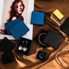 Cheap Wholesale Customize Logo Printed Black Jewelry Ring Boxes Earring Bracelet Cases for Pendant Earrings Mix Sizes