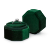 Hexagonal Green Velvet Single Ring Box Ring Gift Box Supplier for Wedding 