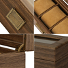 New Arrival 3 Slots Wooden Watch Organizer Case PU Leather Watch Display Storage Box with Glass Lid