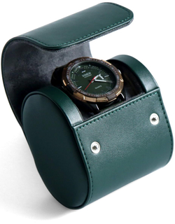 Single Leather Watch Roll Travel Storage Organizer Case for Men And Women with Suede Lining Watch Display Box