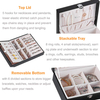 PU Leather Organizer Case Portable Jewellery Ring Earrings Necklace Bracelet Bangle Watch Jewelry Box