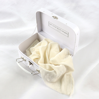 Creative Design Custom Size Rigid Paper Cardboard Square Baby Clothes Packaging Suitcase Handle Gift Box Leather Storage Box