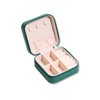 Wholesale Custom Logo Pu Leather Trinket Small Square Ring Jewelry Boxes Organizer Zipper Travel Earring Jewellery Necklace Case