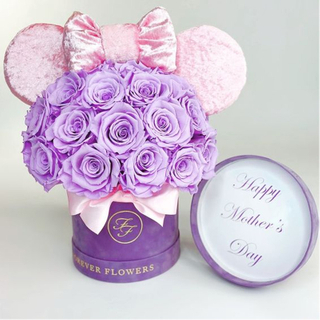 High Quality Round Shape Paper Hat Flower Box For Flower Display Bouquet With Logo Ribbon Design