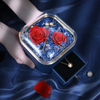 Custom Logo Square Acrylic Eternal Rose Flower Jewelry Wedding Birthday Bridesmaid Gift Packaging Box with Clear Lid