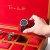 Luxury Pu Leather Surface Wooden Watch Storage Box Organizer Watch Holder Watch Band Strap Display Storage Box