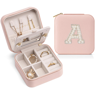 Manufacturers Custom Design Luxury Vintage Travel Portable Storage Jewellery Case Small Mini Pu Leather Jewelry Box With Mirror