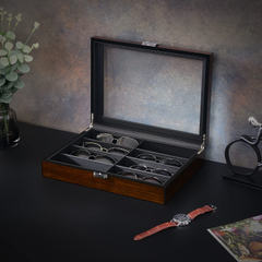8 Grids Slots Wooden Eyeglasses Storage Box Sunglasses Glasses Display Case Jewelry Organizer Container Eyeglass Case