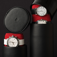 Black Luxury Watch Box Brand Logo Custom Jewelry Velvet Collection Watch Box Packaging Leather Storage Display Watch Box