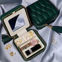 Custom Jewelry Gift Box Mini Leather Jewellery Storage Case Travel Makeup Organizer Faux Leather Custom Jewelry Box With Logo