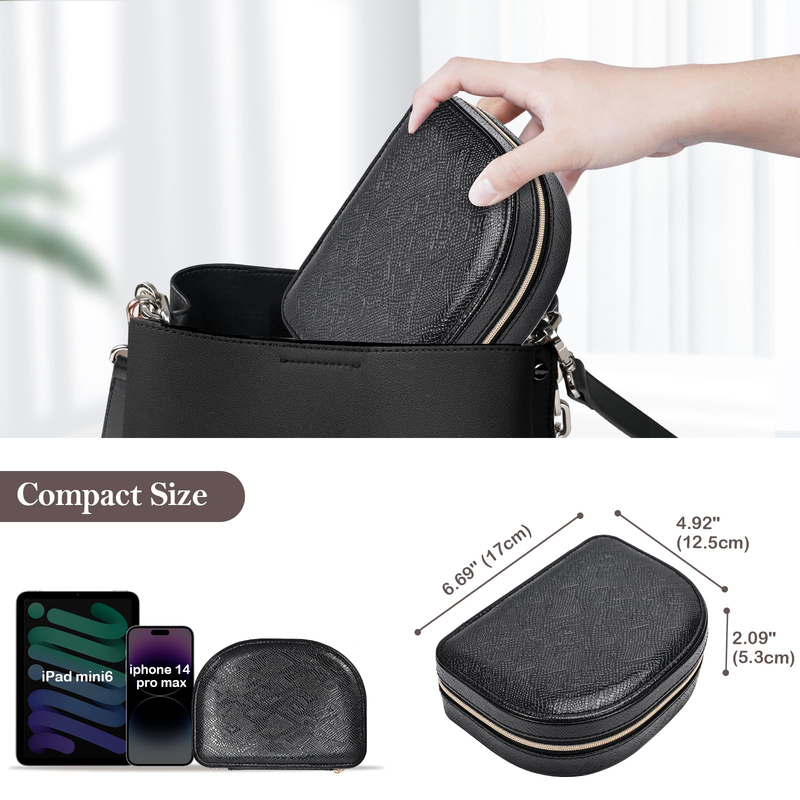 Portable Mini Pu Leather 2 Layer Travel Jewelry Organizer Box For Women