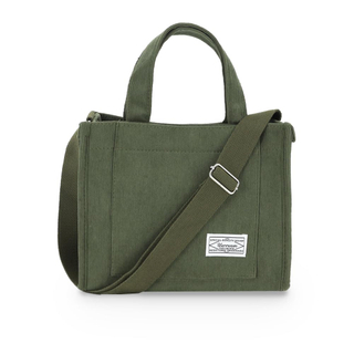 New Arrival Hot Women Corduroy Zipper Shoulder Bag Small Cotton Canvas Handbag Casual Tote Female Eco Crossbody Bag Vintage Mess