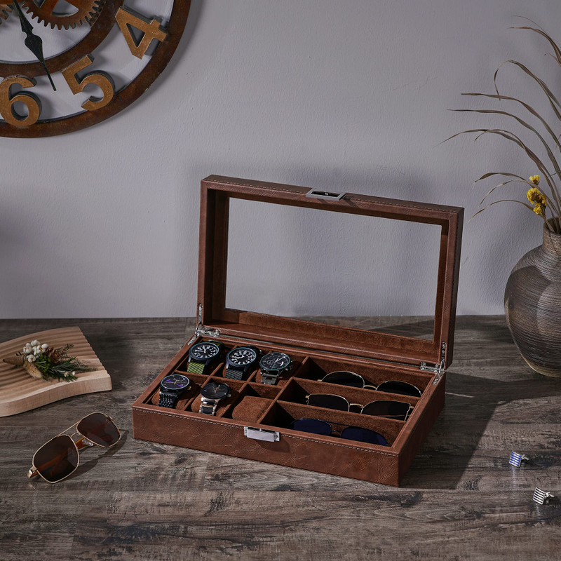 Carbon Fiber Glasses Watch Box Carbon Fiber Watch Box Wood Leather Jewelry Storage Box