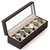 Hot Spot Full Carbon Fiber PU Leather Watch Box 6 Slots Watch Storage Box Display Watch Organizer Box