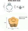 New Arrival Natural Wood Special Flower Shape Double Slots Wedding Ring Packaging Box