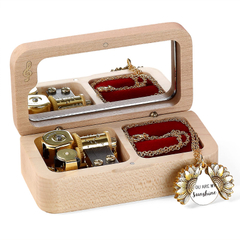 Factory Sublimation Gift New Solid Wood Wholesale Custom Wedding Ring Music Box Rectangular Music Box