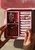 Pink Velvet Satin Jewelry Organizer Earring Display Box Soft Lining Necklace Pendant Bracelet Jewelry Packaging Ring Gift Box