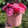 Luxury Forever Rose Anniversary Cylinder Hat Boxes With Lid Pink Velvet Tall Round Circle Portable Flower Gift Packing Box Sets