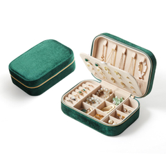 New Listing Wholesale Wedding Gift Earrings Ring Girl Jewelry Box Organizer Travel Portable Velvet Leather Jewellery Case