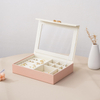 Clear Window Travel Jewelry Organizer Box Portable Accessories Pu Leather Jewelry Storage Display Case
