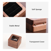 Luxury Walnut Proposal Engagement Wedding Wooden Ring Jewelry Packaging Box with Window
