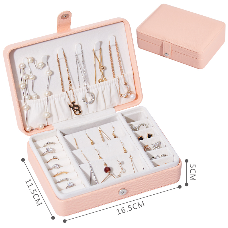 PU Earrings Jewel Organizer Storage Case Portable Jewellery Packaging Gift Boxes Travel Earring Jewelry Box For Women