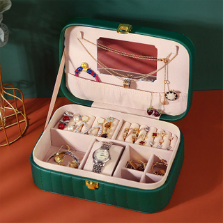 Mini Travel Jewelry Organizer Box Portable PU Leather Girl Storage Case Earring Ring Necklace Jewelry Organizer Case