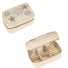 Personalized Logo Seashell Storage Gift Box for Pearls Jewelry Creative Packaging Box Star Embroidery Zipper Fabric Jewelry Box