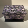 Custom Goth Decorative Skull Jewelry Drawer Organizer Box Purple Lacquered Wood Jewelry Gift Box Packaging with Removable Trays