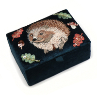 Hand Embroidered Jewelry Box Custom Necklace Ring Box with Mirror