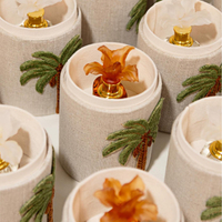 Coconut Palm Embroidered Linen Fragrance Gift Set