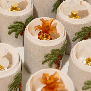 Coconut Palm Embroidered Linen Fragrance Gift Set