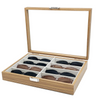 Walnut Wood Glasses Storage Display Box 8 Slots Storage Sunglasses Display Case 