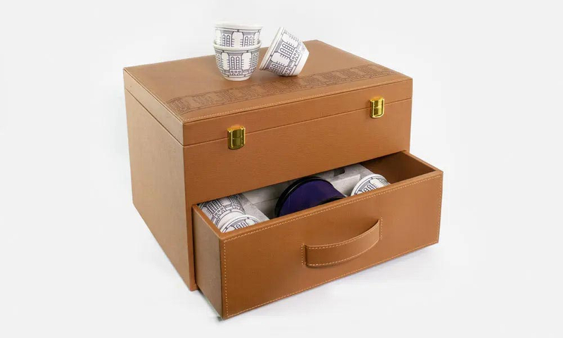 Luxury Leather Coffee Cup Packaging Box