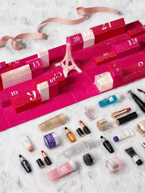 Folding Flap Box Lipstick Set Packaging Custom Advent Calendar Paper Box Christmas Cosmetic Skincare Cardboard Calendar Gift Box
