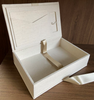 Personalized Linen Photo Souvenir Packaging Box Flip Photo Box with Bow Ribbon Organizer Storage Photo Usb Gift Box