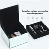 2 Layer Glass Mirrored Jewelry Organizer Storage Box Velvet Insert Watches Cufflinks Jewelry Packaging Box