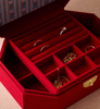 Gold Foil Embroidery Octagon Jewelry Boxes Packaging
