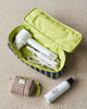 Striped Quilted Travel Pouch Hair Dryer Styling Tools Skincare Pouch