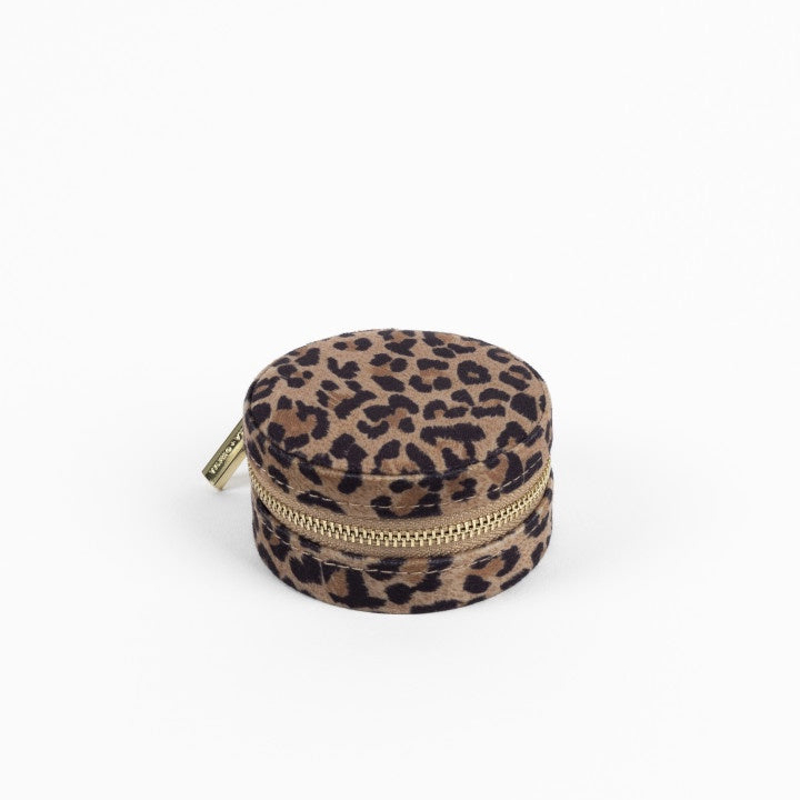 Leopard Pattern Bracelet Jar Box Storage Packaging Custom Velvet Brand Women Earrings Zipper Jewelry Collectible Gift Box