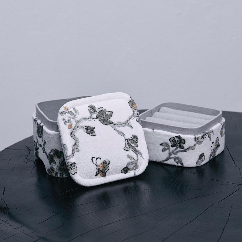 Small Square Marble Effect Jewelry Packaging Box Fabric Ring Case Box Jewelry Storage Box Set for Ring Earring Bracelet