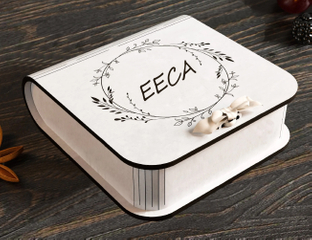 Book Shaped Box Jewelry Packaging Ring Custom Logo White Jewelry Boxes for Bracelet Earring Wooden Storage Boxes With Lock