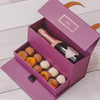 Double Layer Paper Chocolate Candy Gift Box with Handle Packaging Luxury Food Macarons Cookie Boxes Flap Wine Gift Boxes