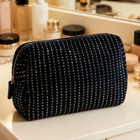 Black zipper Sequin Embroidered Bag