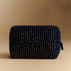 Black zipper Sequin Embroidered Bag