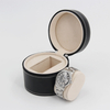 Unique Pu Leather Storage Travel Watch Case Box Luxury Black Leather Watch Roll Packaging Box with Pillow Insert Custom Logo