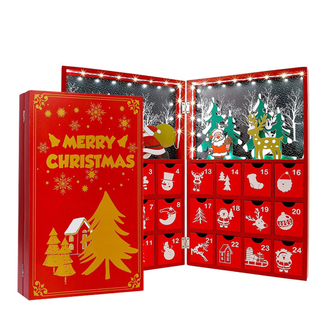 Luxury Paper Magnetic Closure Book Shape Chocolate Christmas Box Christmas 24 Days for Chocolate Candy Boxes Packaging